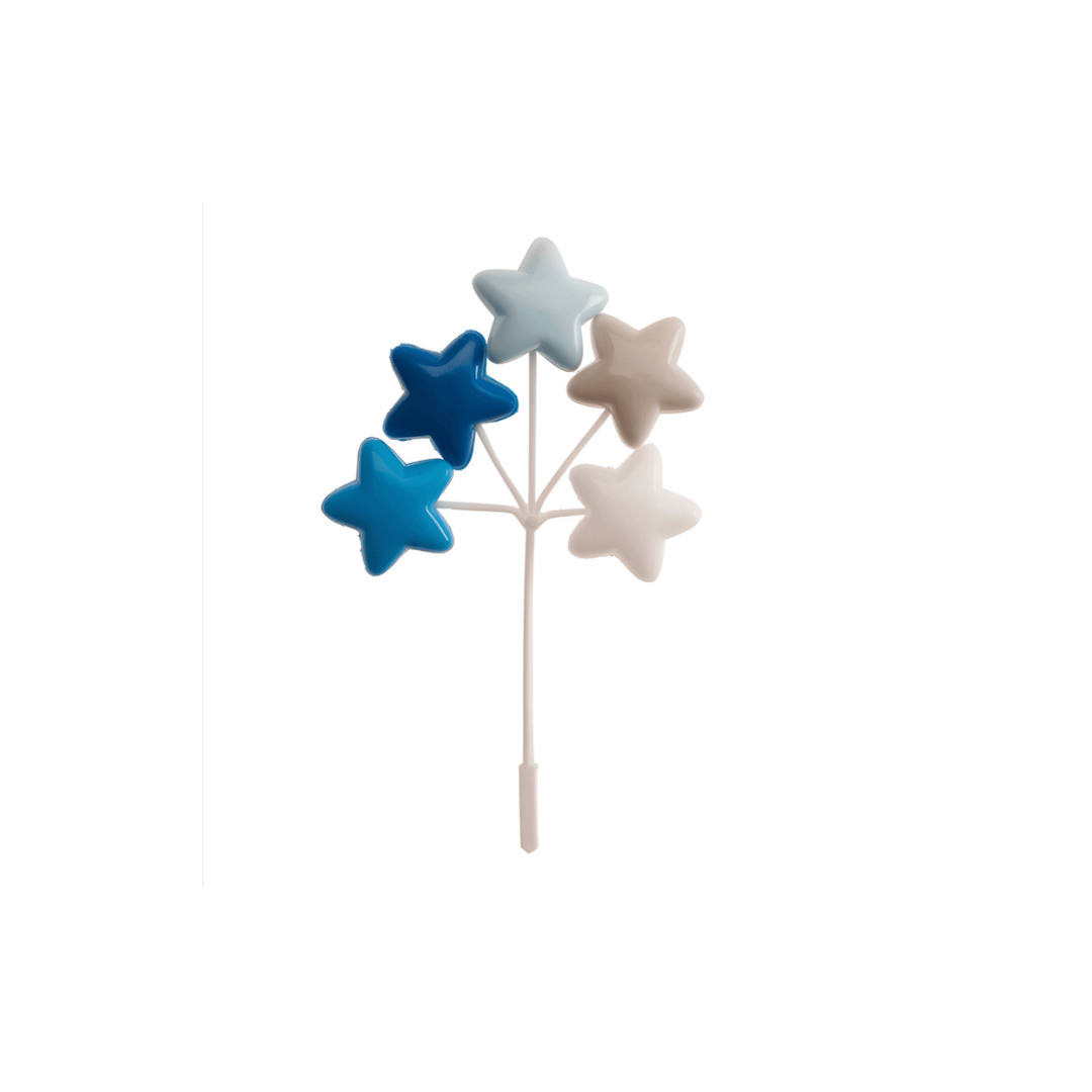 Bouquet d'étoiles bleues et blanches pour gâteau