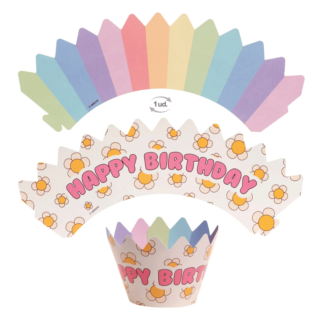 Kit de décorations pour cupcakes avec topper happy birthday