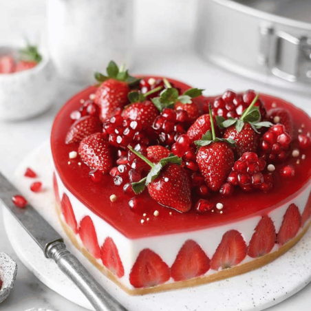 Pastel en forma de corazón con molde desmontable