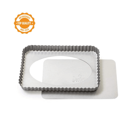 Molde rectangular de acero para tartas con base desmontable