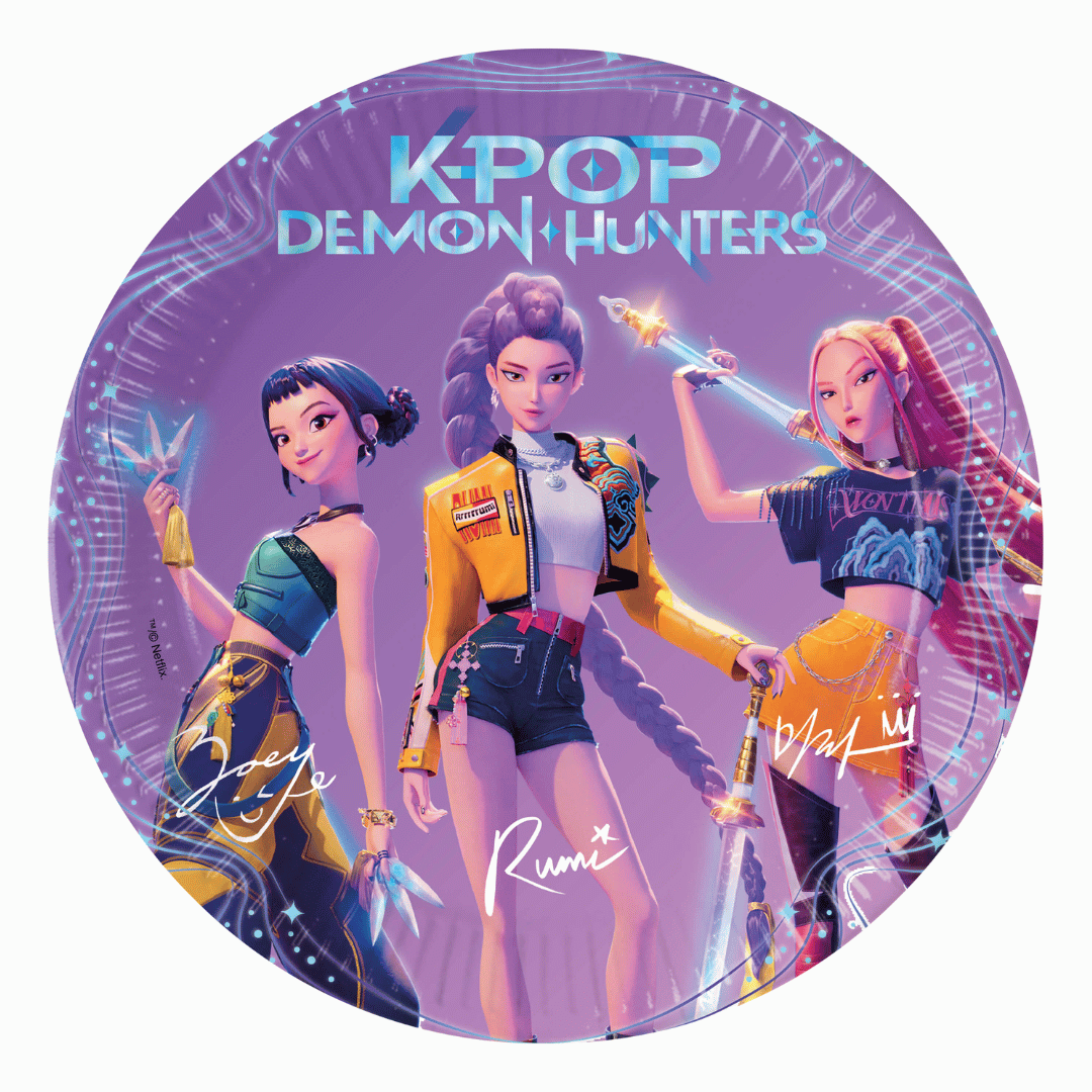 platos de cartón de cumpleaños kpop demon hunter