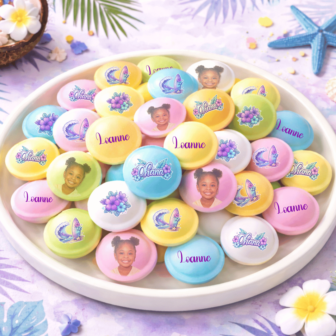 Caramelos personalizados con forma de platillo volador tropical Ohana