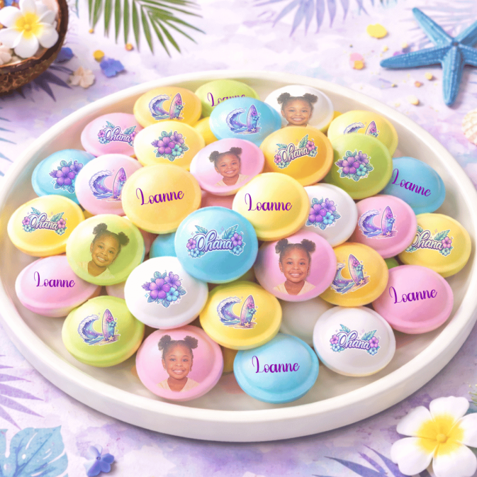 Caramelos personalizados con forma de platillo volador tropical Ohana