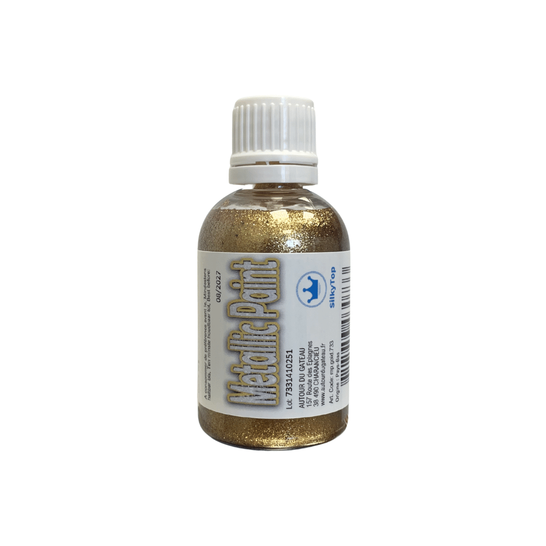 Colorante alimentario con purpurina dorada Silkytop para pasteles