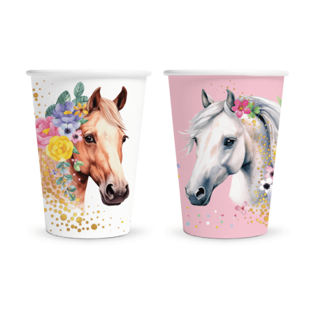 8 tazas con forma de caballo