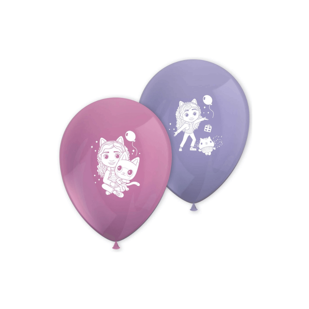 8 ballons latex gabby chat et la maison magique