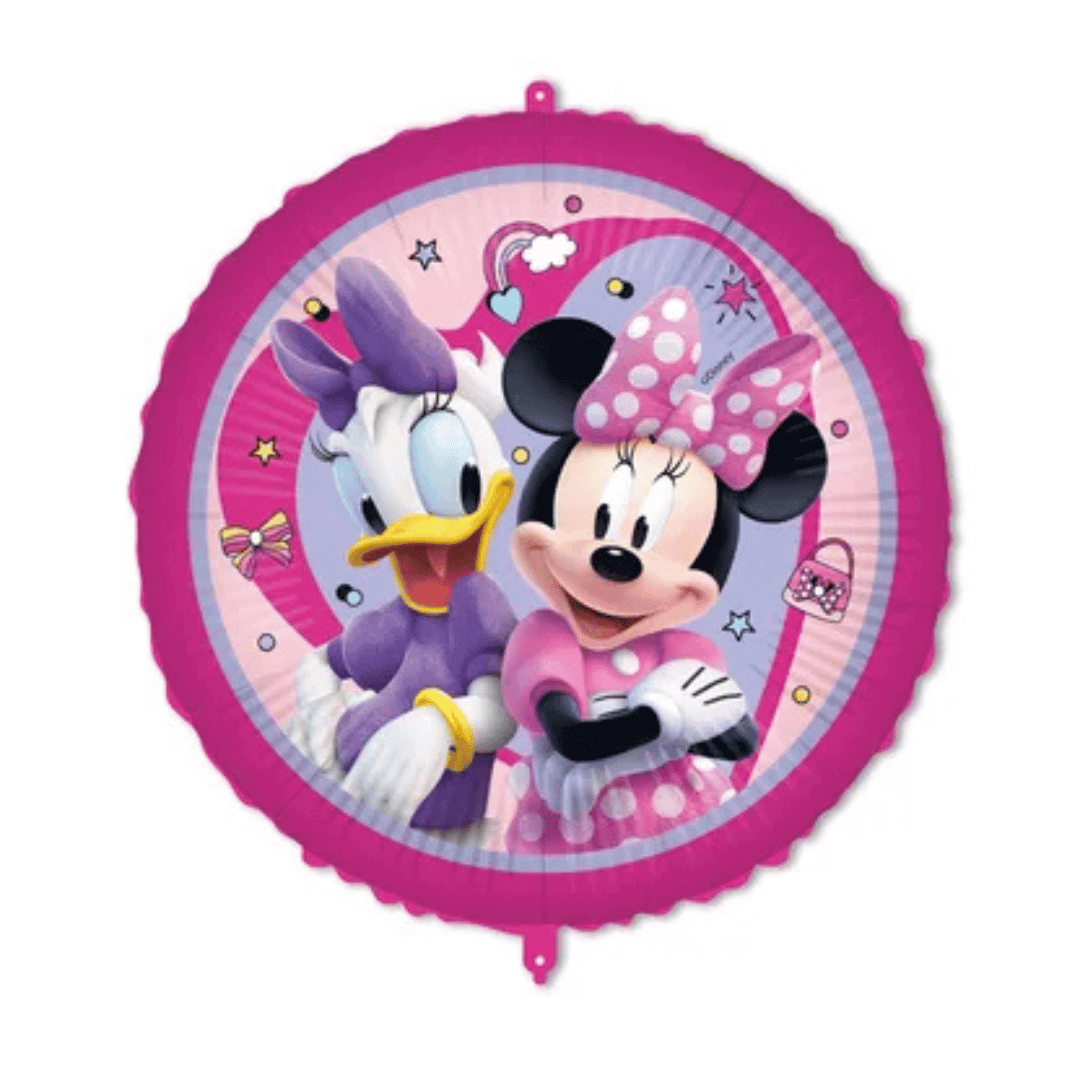 Globo de cumpleaños de aluminio de Minnie y Daisy, 46 cm