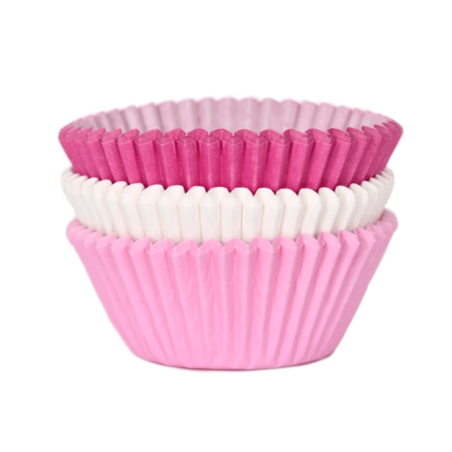75 estuches para cupcakes tonos rosas