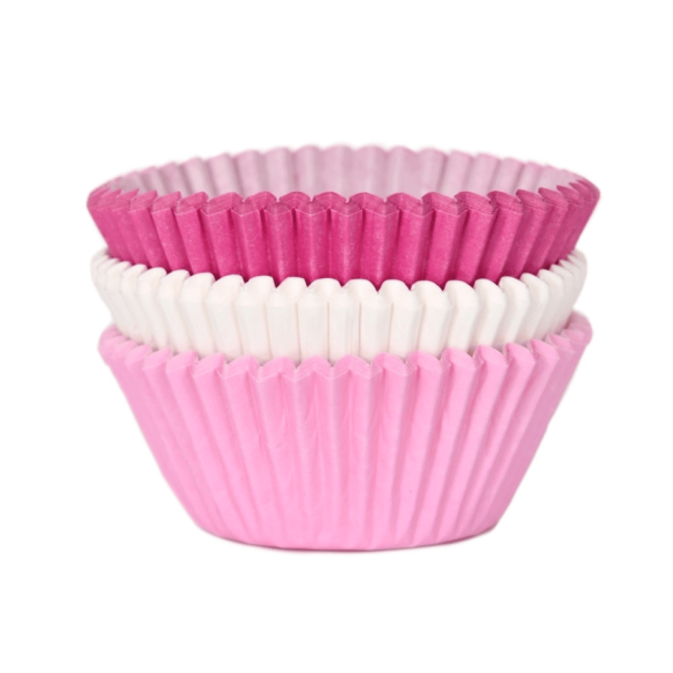 75 estuches para cupcakes tonos rosas