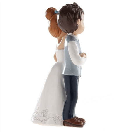 Figura de pastel de bodas con rosa, vista de perfil