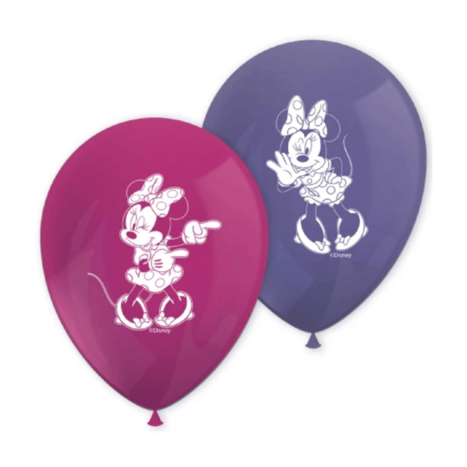 8 globos de látex de Minnie Mouse | Decoraciones de cumpleaños fáciles