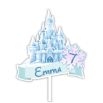 Adorno personalizable para tarta de invierno con forma de castillo de hielo