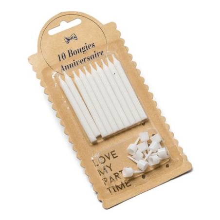 10 velas blancas brillantes