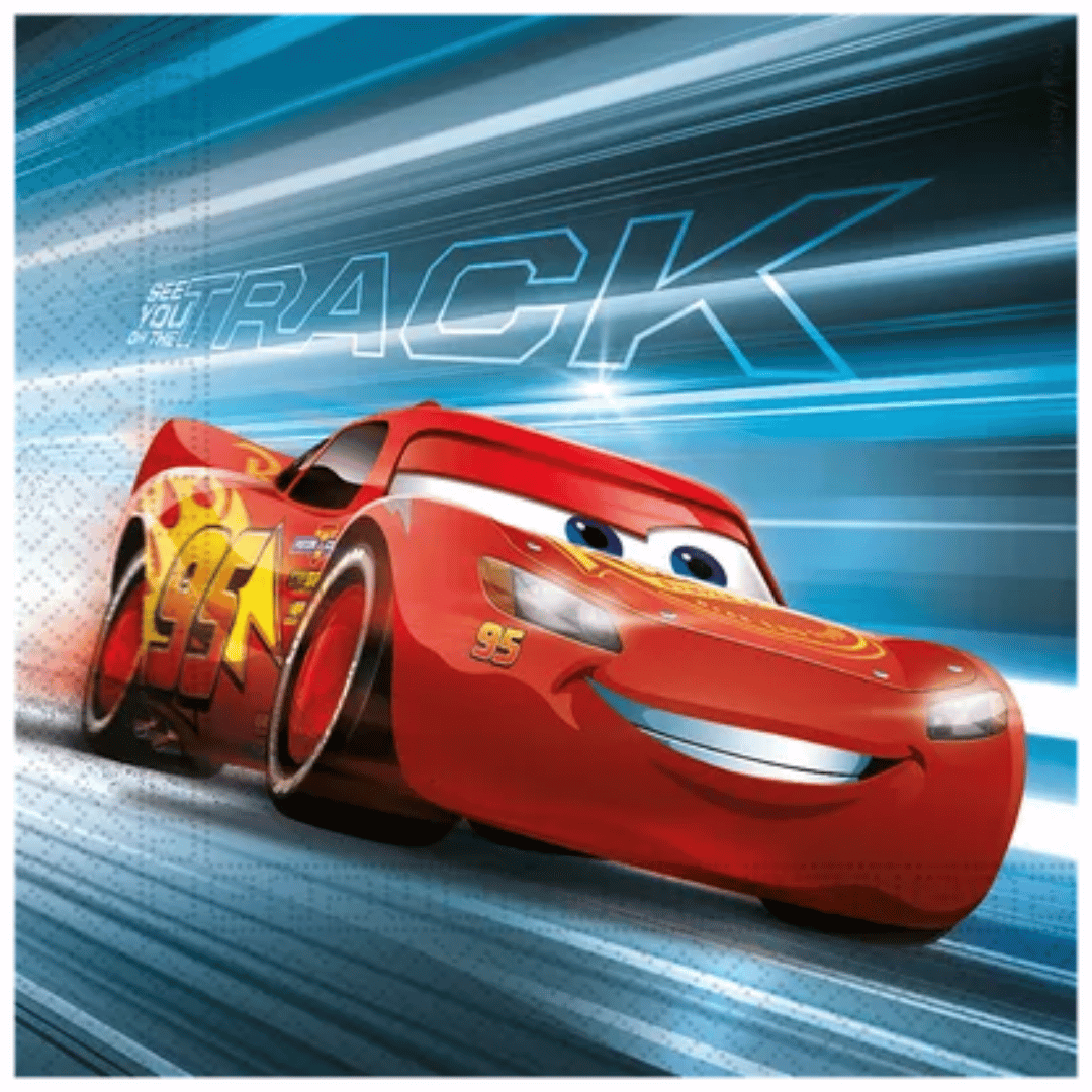 20 servilletas de papel de Cars con Rayo McQueen