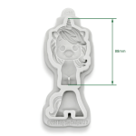 Dimensiones de un molde para modelar un unicornio hecho de pasta de azúcar.