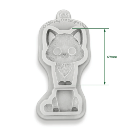 Dimensiones del molde para modelar el gatito de pasta de azúcar Katy Sue