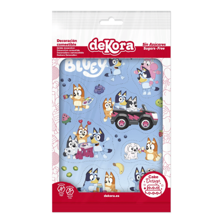 Decoraciones comestibles para pastel bluey