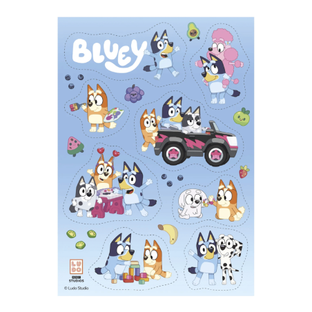 decoraciones de oblea bluey para pastel