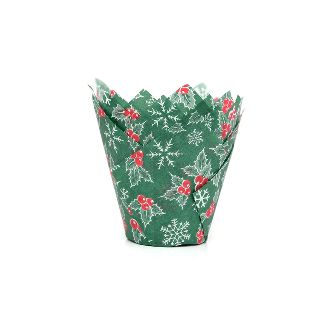 Moldes para magdalenas navideñas hojas de acebo House of Marie