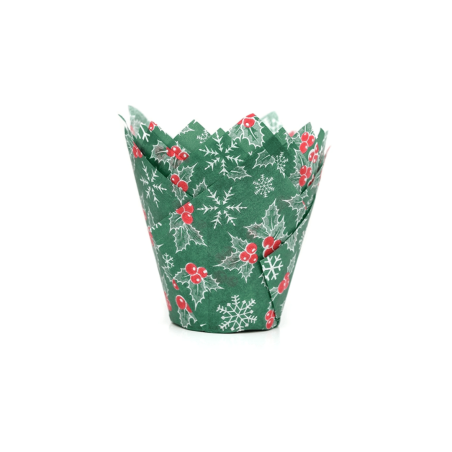 Moldes para magdalenas navideñas hojas de acebo House of Marie