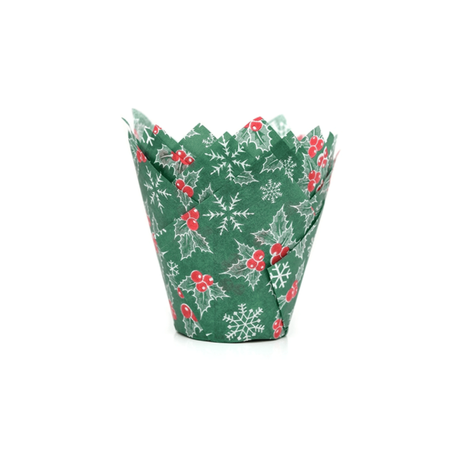 Moldes para magdalenas navideñas hojas de acebo House of Marie