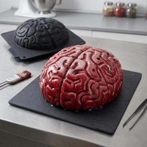 Idea para pastel con forma de cerebro de Halloween