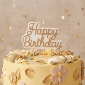 Vela dorada de feliz cumpleaños