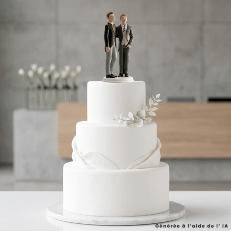 Adorno para tarta de boda de pareja gay - Altura: 20 cm