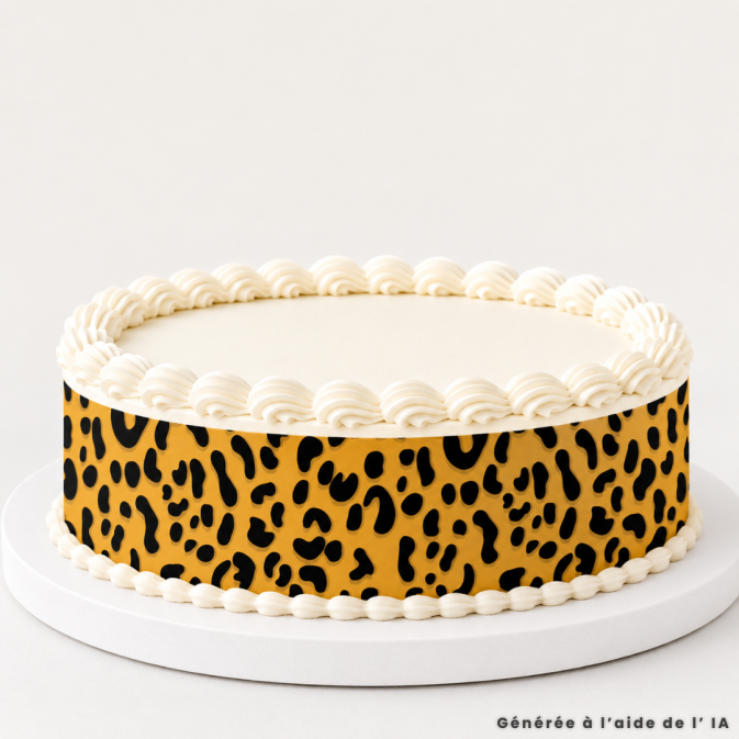 Esquema de pastel comestible de leopardo