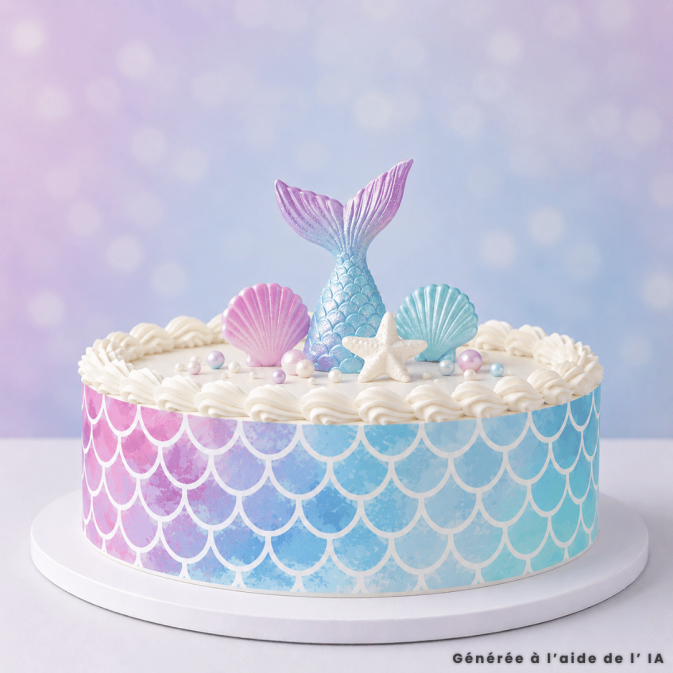 Esquema para pastel de sirena comestible