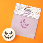Plantilla para galletas con forma de calabaza de Halloween