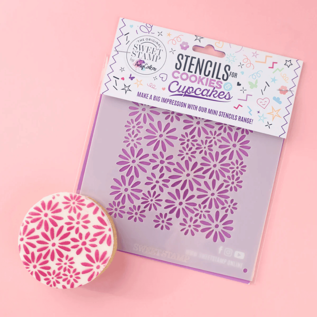 Plantilla para mini galletas de flores y postres de primavera