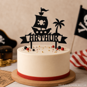 Topper de pastel pirata para personalizar
