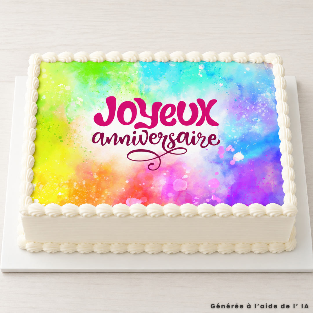 Hoja de azúcar comestible A4 para tarta de cumpleaños.