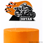 Adorno motocicleta para personalizar con nombre