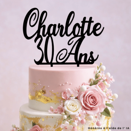 Cake Topper para personalizar con nombre y edad | Colores de tu elección