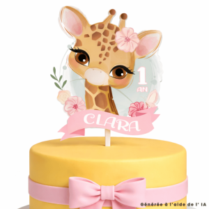 Topper de pastel de jirafa personalizable