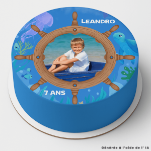 Fotografía comestible del océano de 24 cm para personalizar.