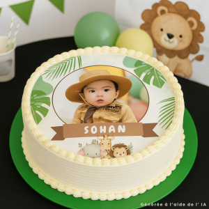 Photo comestible 24cm jungle personnalisable