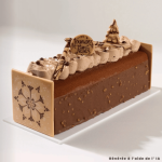 2 extremos de tronco con forma de copo de nieve - chocolate y caramelo