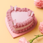 Soporte para Tartas rosa con forma de Corazón  Masonite - 5mm