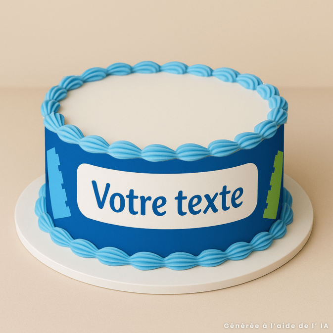Borde de Imagen para Pastel Personalizable Ladrillo Multicolor