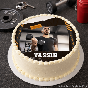 Foto Comestible Redonda de 24 cm Musculación para Personalizar