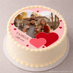 Foto Comestible Redonda Corazón Personalizable 24 cm | Autour du Gâteau