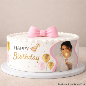 Esquema comestible para pastel de feliz cumpleaños