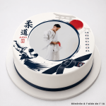 Foto comestible personalizada judo para tarta de 20 cm