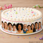 Contornos de pastel de azúcar con tu foto.