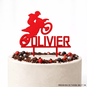 Topper de pastel de motocross personalizable