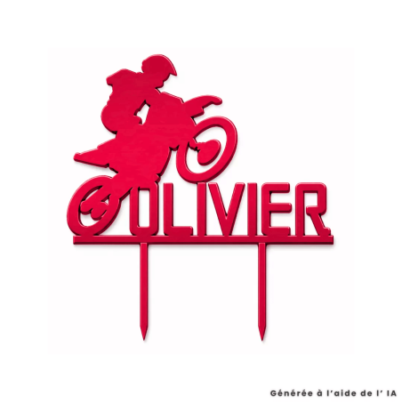 Topper de pastel de motocross personalizable