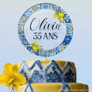 Adorno de tarta Amalfi personalizable